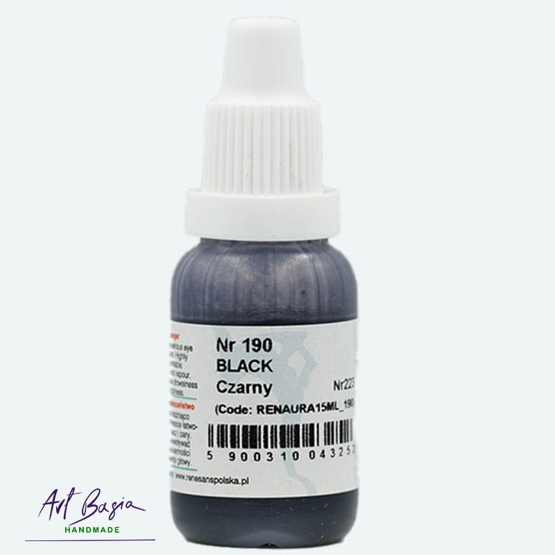 Tusz alkoholowy Renesans Aura - Czarny Nr 190 - 15 ml |