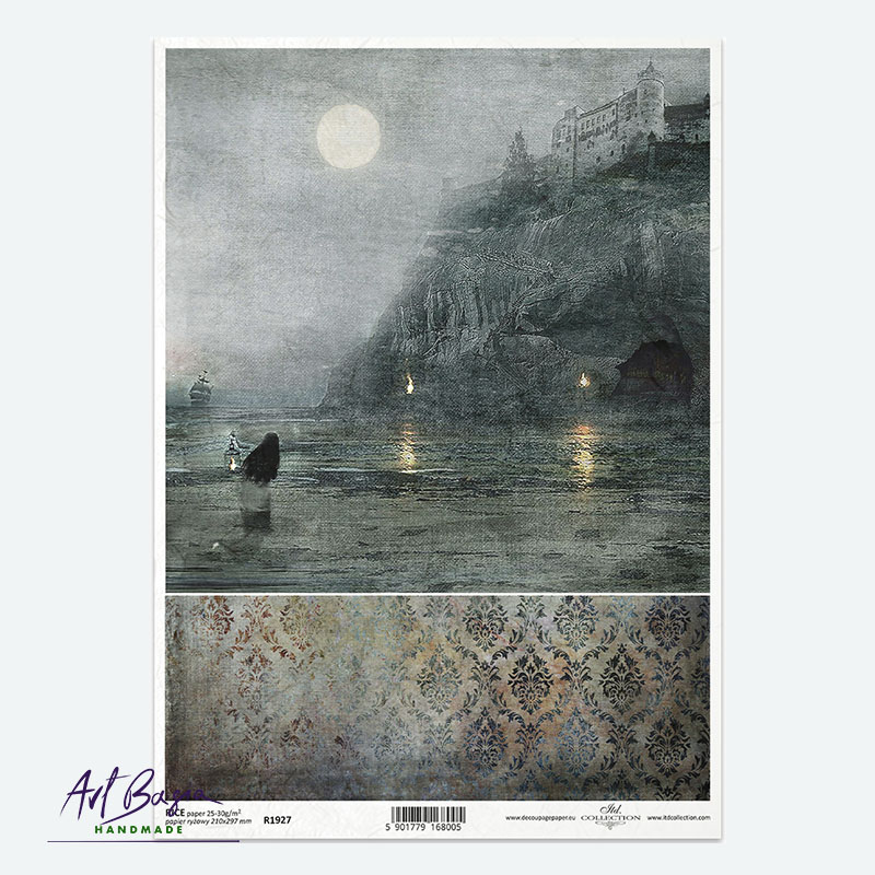Papier ryżowy ITD Collection R1927 A4 –zamek nad morzem